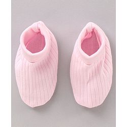 Babyhug 100% Cotton Cap Mitten & Booties Set Solid & Embroidered Blue - Diameter 17 cm