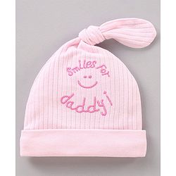 Babyhug 100% Cotton Cap Mitten & Booties Set Solid & Embroidered Blue - Diameter 17 cm