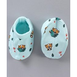 Babyhug 100% Cotton Cap Mitten & Booties Set - Diameter 12 cm
