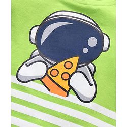Babyhug Half Sleeves T-Shirt Astronaut Print - Green
