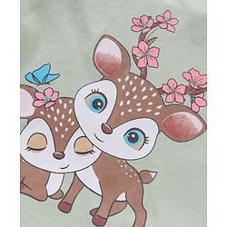Babyhug Full Sleeves Tee with Graphics And Frill Detailing - Olive Green