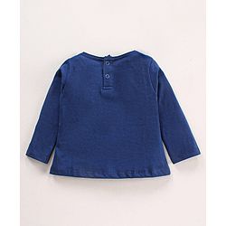 Babyhug 100% Cotton Knit Full Sleeves T-Shirt Fox Print - Navy