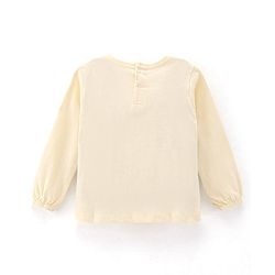 Babyhug Cotton Full Sleeves Frill Detailing T-Shirt Squirrel Print - Cream