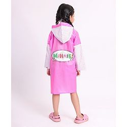 Babyhug Full Sleeves Hooded Raincoat Disney Minne Mouse Print - Purple
