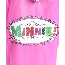 Babyhug Full Sleeves Hooded Raincoat Disney Minne Mouse Print - Purple