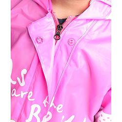 Babyhug Full Sleeves Hooded Raincoat Disney Minne Mouse Print - Purple