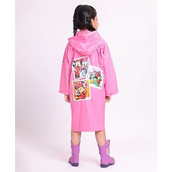 Babyhug Full Sleeves Hooded Raincoat Disney Minnie Print - Purple