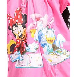 Babyhug Full Sleeves Hooded Raincoat Disney Minnie Print - Purple