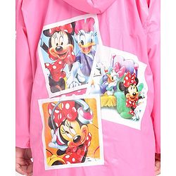 Babyhug Full Sleeves Hooded Raincoat Disney Minnie Print - Purple