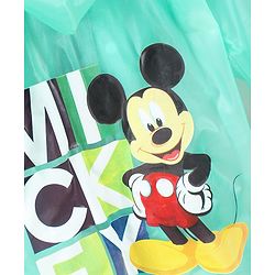 Babyhug Full Sleeves Hooded Raincoat Disney Micky Mouse & Friends Print - Sky Blue