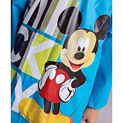 Babyhug Full Sleeves Hooded Raincoat Disney Mickey Mouse Print - Blue