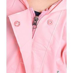 Babyhug PVC Full Sleeves Hooded Raincoat Disney Frozen Print - Pink
