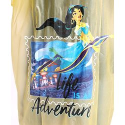 Babyhug PVC Full Sleeves Hooded Raincoat Princess Jasmine Print - Yellow