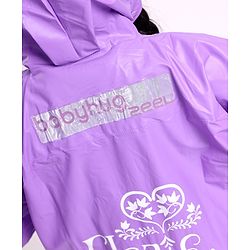 Babyhug Full Sleeves Hooded Raincoat Disney Princess Print - Purple