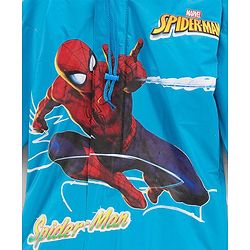 Babyhug PVC Full Sleeves Hooded Raincoat Spiderman Print - Blue