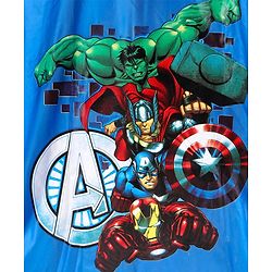 Babyhug Full Sleeves Hooded Raincoat Marvel Avengers Print - Blue