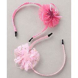 Babyhug Floral Hair Bands Pack Of 2 - Pink