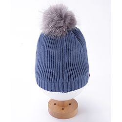 Babyhug Woollen Cap Patch Work Blue - Diameter 11 cm