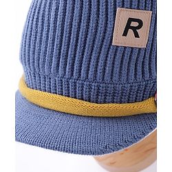 Babyhug Woollen Cap Patch Work Blue - Diameter 11 cm