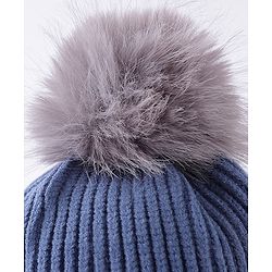 Babyhug Woollen Cap Patch Work Blue - Diameter 11 cm