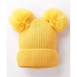 Babyhug Woollen Cap Gloves With Muffler - Yellow