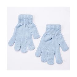 Babyhug Woollen Cap Gloves With Muffler Star Print Blue - Cap Diameter 10 cm
