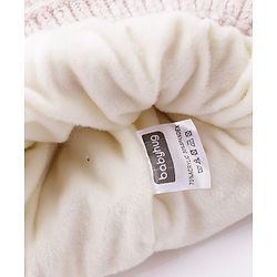 Babyhug Woollen Cap Muffler & Hand Gloves Off White - Diameter 12 cm