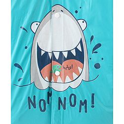 Babyhug Full Sleeves Hooded Raincoat Shark Print - Blue