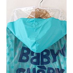 Babyhug Full Sleeves Hooded Raincoat Shark Print - Blue