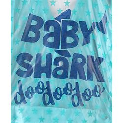 Babyhug Full Sleeves Hooded Raincoat Shark Print - Blue