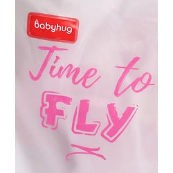 Babyhug Full Sleeves Hooded Raincoat Owl Print - Pink