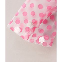 Babyhug Full Sleeves Hooded Raincoat Polka Dot Print - Pink