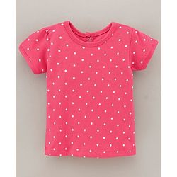 Babyhug 100% Cotton Frock with  Half Sleeves Inner Tee Floral Embroidery - Aqua Blue