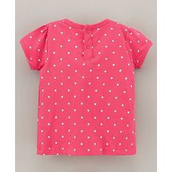 Babyhug 100% Cotton Frock with  Half Sleeves Inner Tee Floral Embroidery - Aqua Blue
