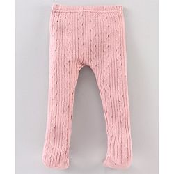 Babyhug Sweater Knit Booties Leggings - Pink