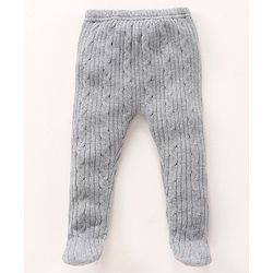 Babyhug Sweater Knit Bootie Leggings - Grey