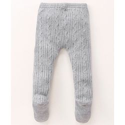 Babyhug Sweater Knit Bootie Leggings - Grey