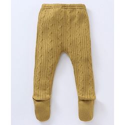 Babyhug Sweater Knit Bootie Leggings - Yellow