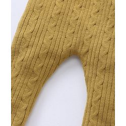 Babyhug Sweater Knit Bootie Leggings - Yellow