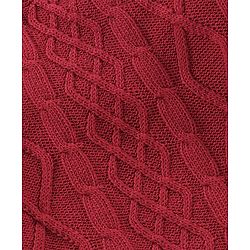 Babyhug 100% Organic Cotton Full Sleeves Cable Knit Sweater- Red