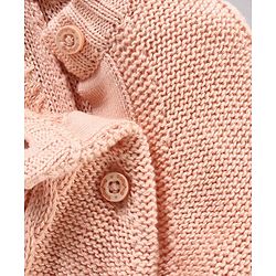 Babyhug Cotton Knit Full Sleeves Cable Knit Sweater - Pink