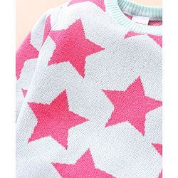 Babyhug 100% Organic Cotton Full Sleeves Pullovers Sweater Star Design - Bay