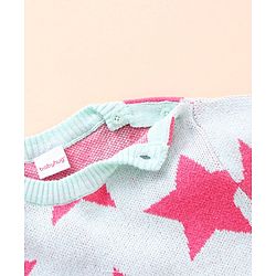 Babyhug 100% Organic Cotton Full Sleeves Pullovers Sweater Star Design - Bay