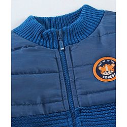 Babyhug Full Sleeves Jacket With Fox Patch - Navy Blue