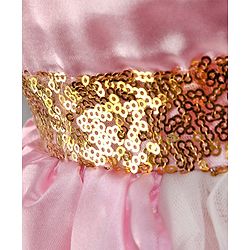 Babyhug Cap Sleeves Soft Satin and Mesh Party Wear Frock - Baby Pink