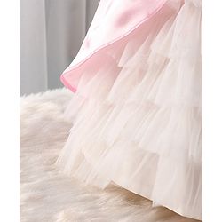 Babyhug Cap Sleeves Soft Satin and Mesh Party Wear Frock - Baby Pink