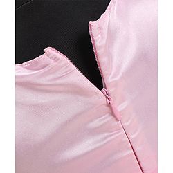 Babyhug Cap Sleeves Soft Satin and Mesh Party Wear Frock - Baby Pink