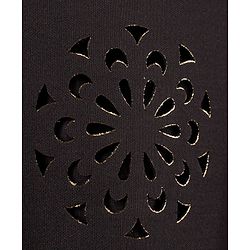 Babyhug Cap Sleeves Partywear Frock with Floral Laser Cutout Design - Black