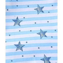 Babyhug Full Sleeves Night Suit Stripes & Star Print - White