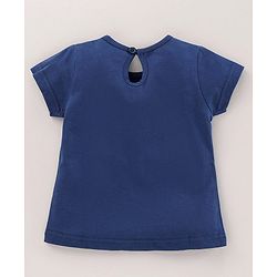 Babyhug Cotton Half Sleeves Night Suit Text Print - Blue